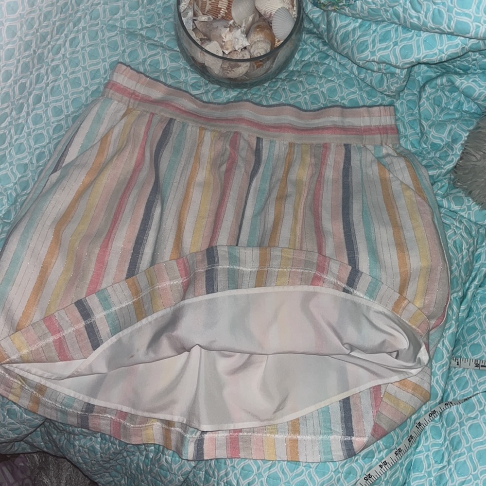 Loft Pastel Striped Linen Skirt LP - Picture 2 of 6